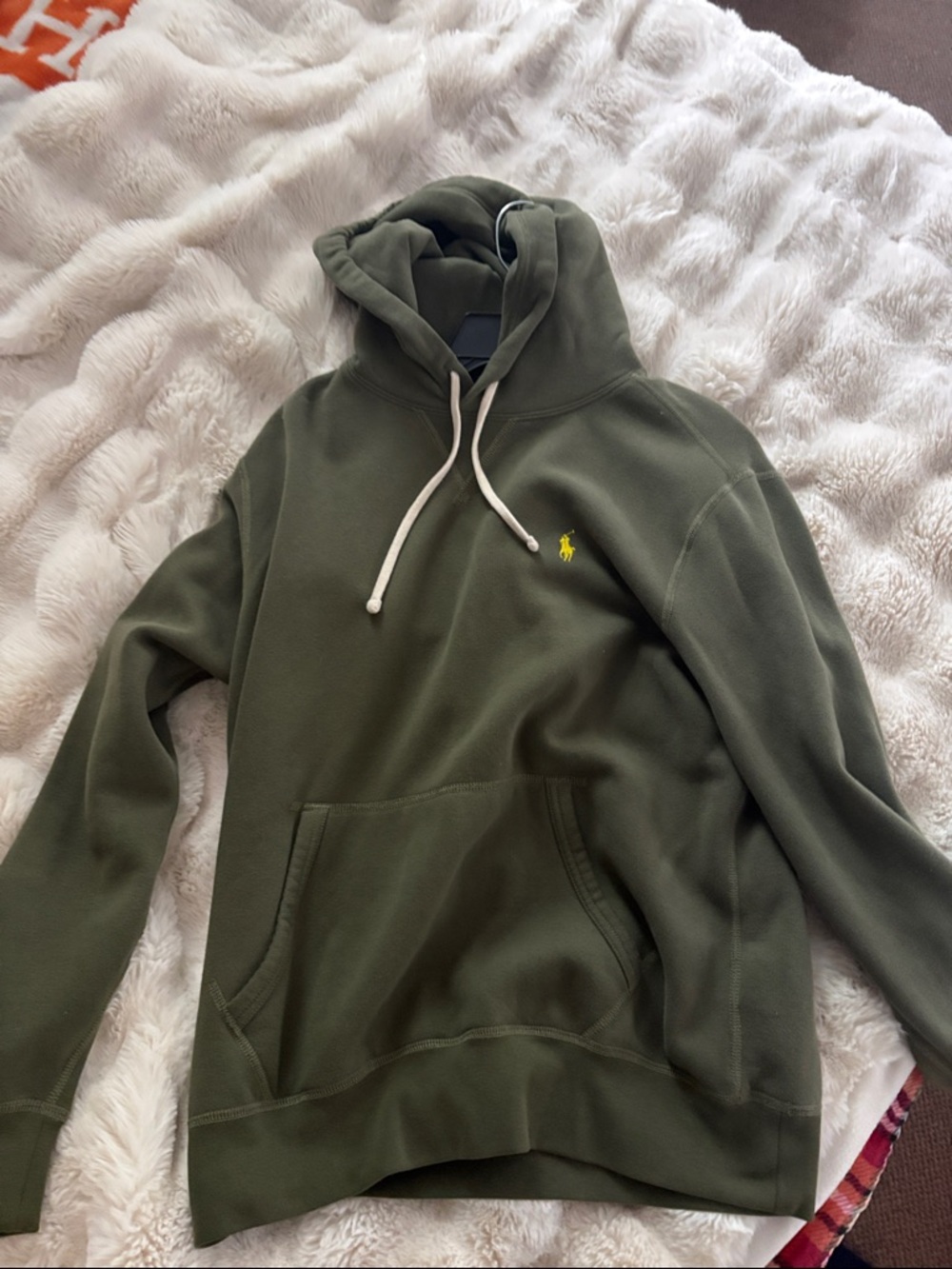 Polo by Ralph Lauren Olive Green Hoodie with Yellow Pony
